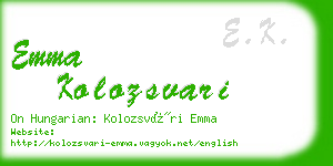 emma kolozsvari business card